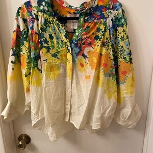 Anthropologie Multicolor Floral Blouse